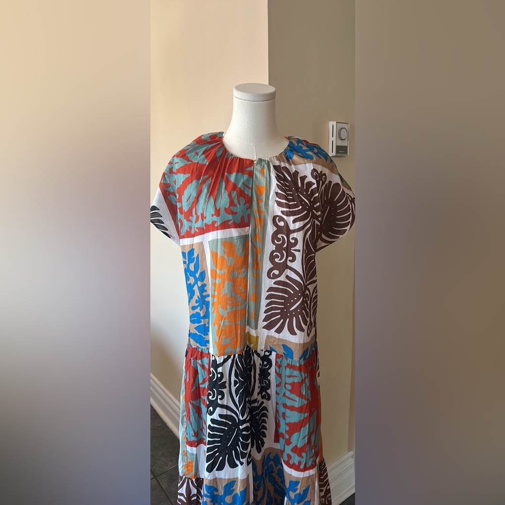 ZARA Colorful Patterned Kaftan dress size extra small - Picture 7 of 10